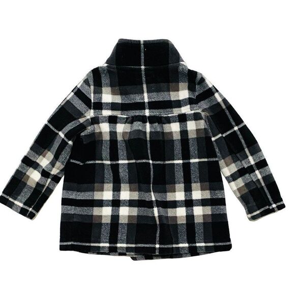 OLD Navy Girls Brown and Black Plaid Fleece Pea Coat - Picture 4 of 4